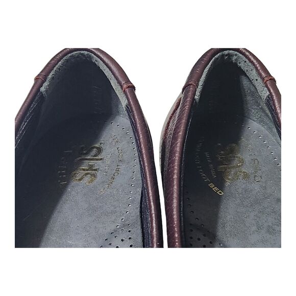 SAS Women's 7.5 M Burgundy Leather Tripad Comfort Foot Bed Loafers - Picture 7 of 15